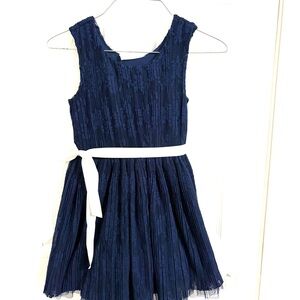 Beautees Navy and White Formal Kids Dress
